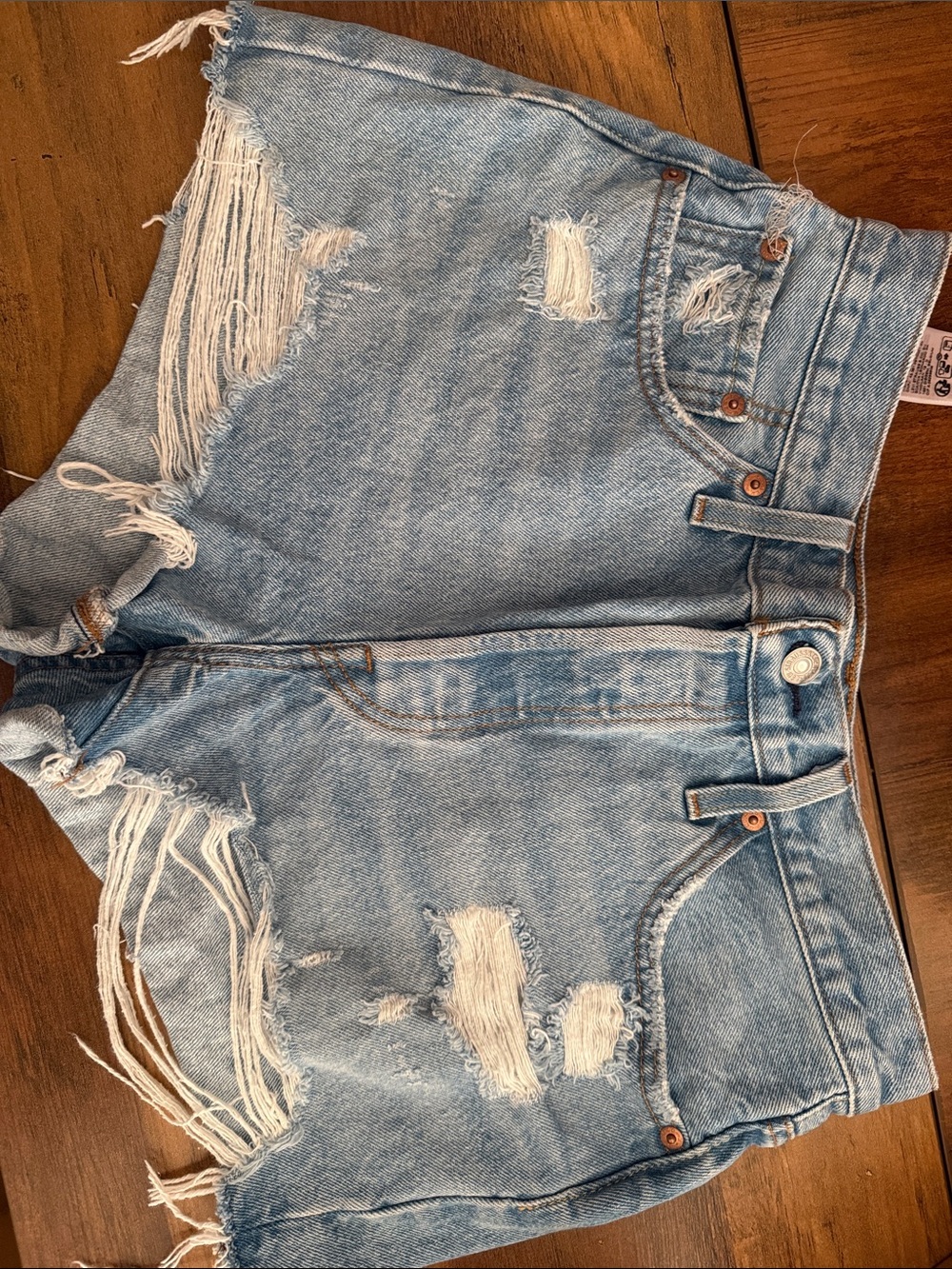 Levi’s size 29 501 Light Blue Distressed Women's Denim Shorts
